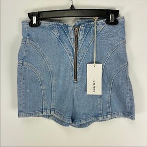 Grlfrnd High Rise Zip Selene Shorts in What If
